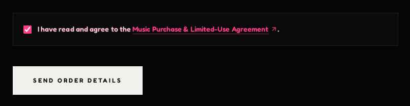 Checked box accepting the Music Purchase and Limited-Use Agreement